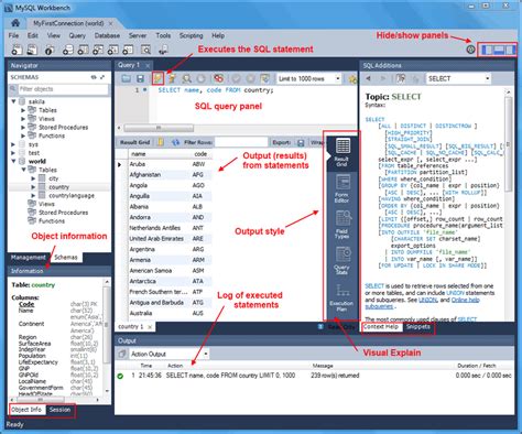 MySQL :: MySQL Workbench Manual :: 8.1.2 SQL Query Toolbar.